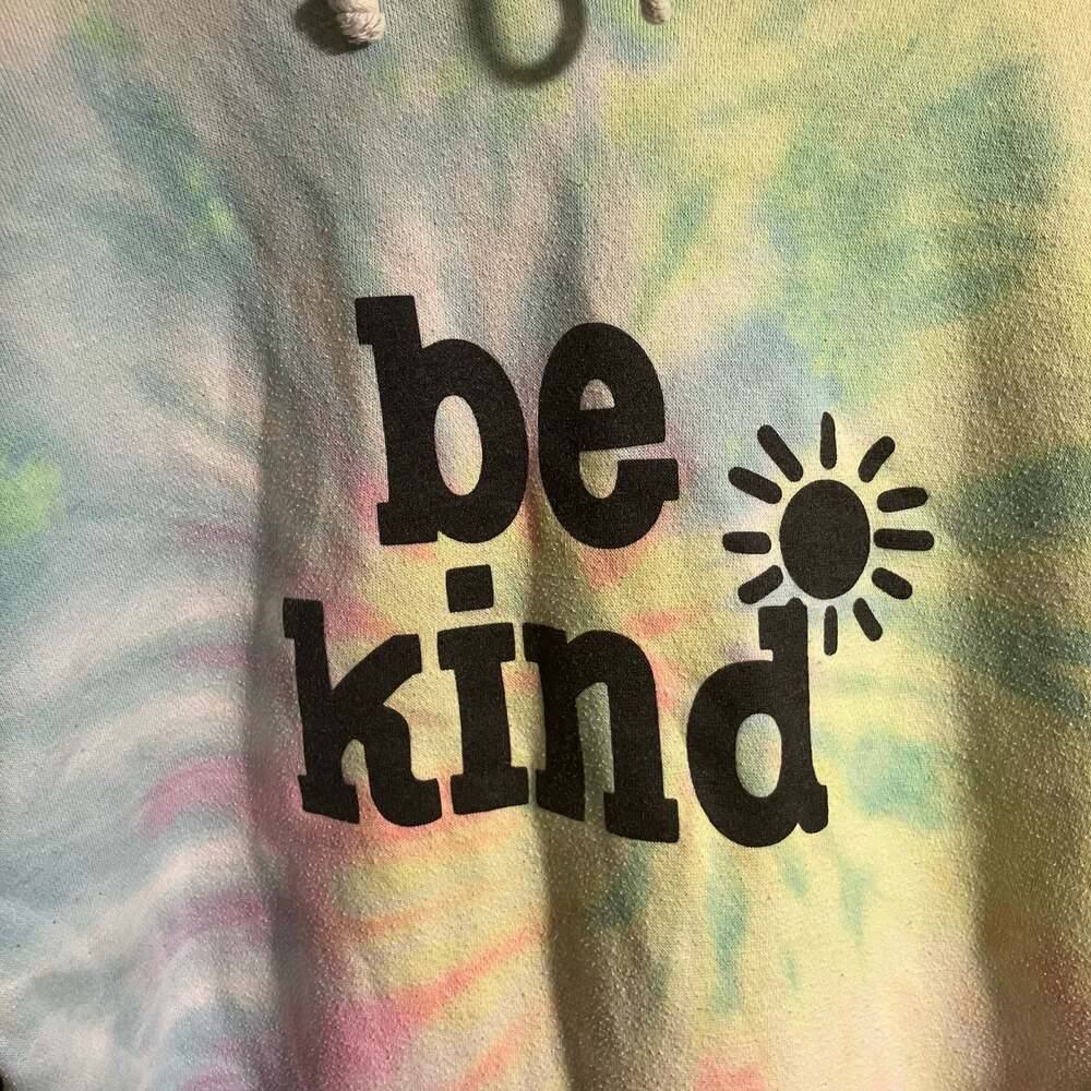 Dreamsicle Be Kind Graphic Tie Dye Pullover Hoodie